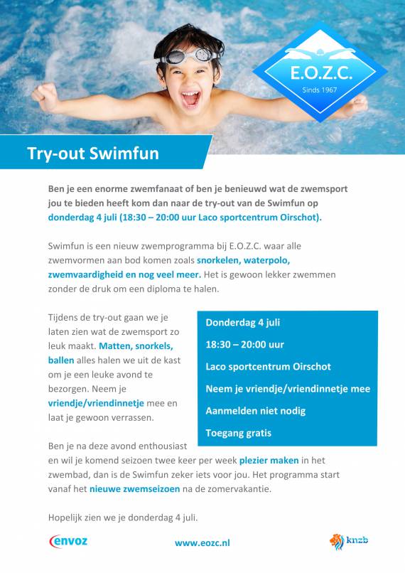 4 juli try-out Swimfun